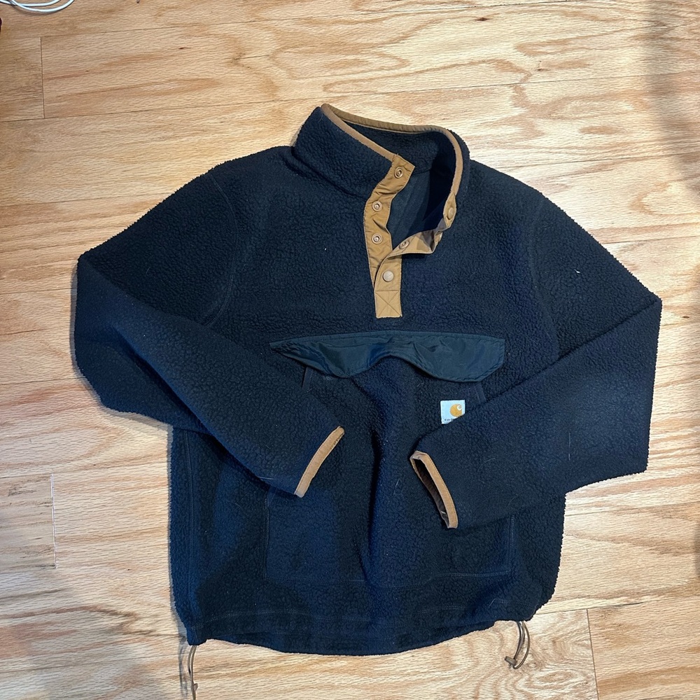 Carhartt Men's Black and Tan Sherpa Pullover